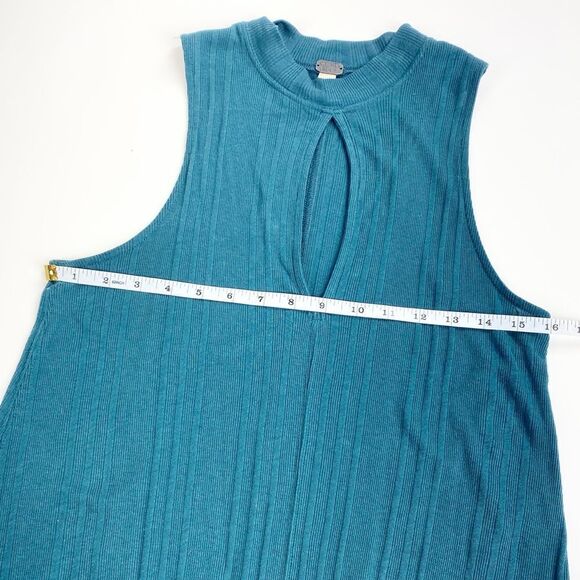 We the Free teal ribbed keyhole tank S - Picture 5 of 6